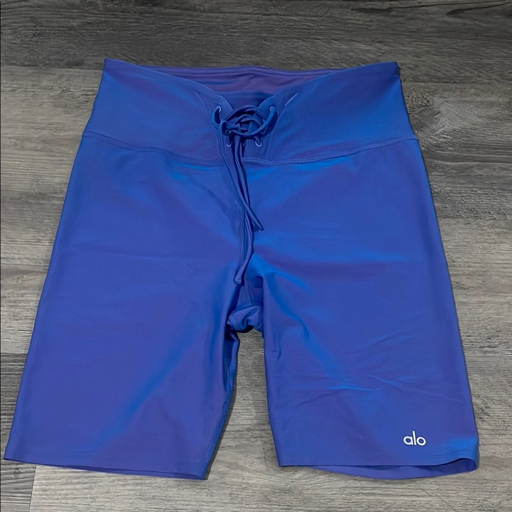 ALO Yoga Blue Bike Shorts